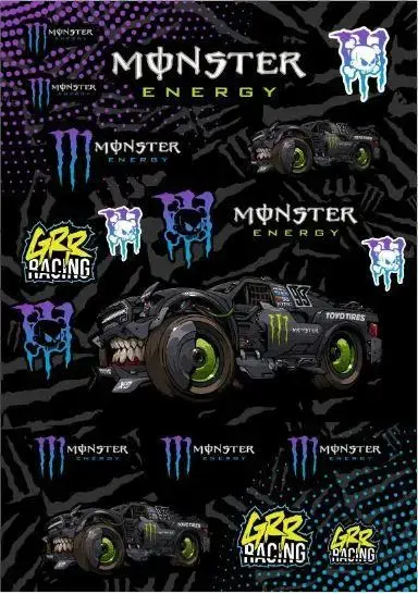 Наклейки Monster Energy purp A3 винил