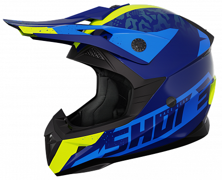 Кроссовый шлем SHOT PULSE AIRFIT, синий/Hi-Vis желтый глянцевый Кроссовый шлем SHOT PULSE AIRFIT, синий/Hi-Vis желтый глянцевый