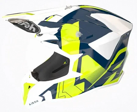 Кроссовый шлем AIROH Wraap Raze Blue Glossy