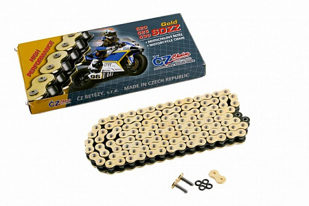 Цепь приводная для мотоцикла CZ Chains 520 SDZZ Gold - 120 (Active-Ring, усиленная) Цепь приводная для мотоцикла CZ Chains 520 SDZZ Gold - 120 (Active-Ring, усиленная)