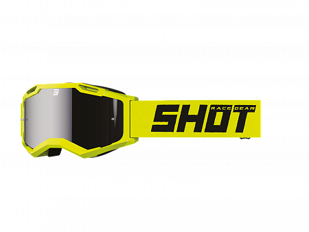 Очки для мотокросса SHOT ASSAULT 2.0 SOLID, Hi-Vis желтый, тонированная линза Очки для мотокросса SHOT ASSAULT 2.0 SOLID, Hi-Vis желтый, тонированная линза