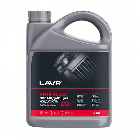Охлаждающая жидкость Lavr Antifreeze G12 -40°C, 5 кг Охлаждающая жидкость Lavr Antifreeze G12 -40°C, 5 кг